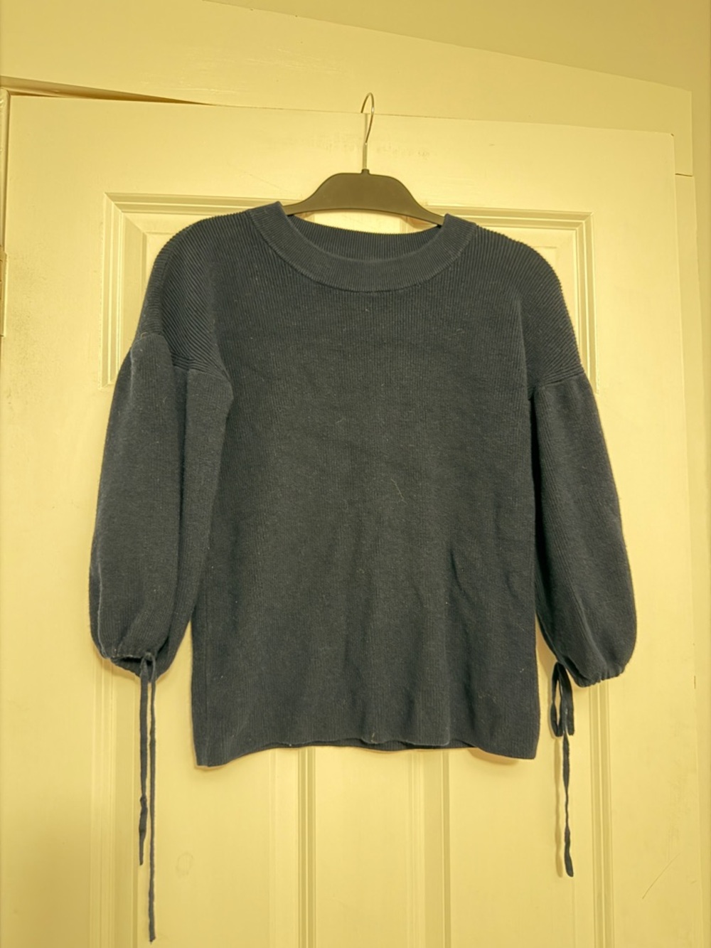 Wool blend Banana Republic Navy Ribbed Crewneck Sweater